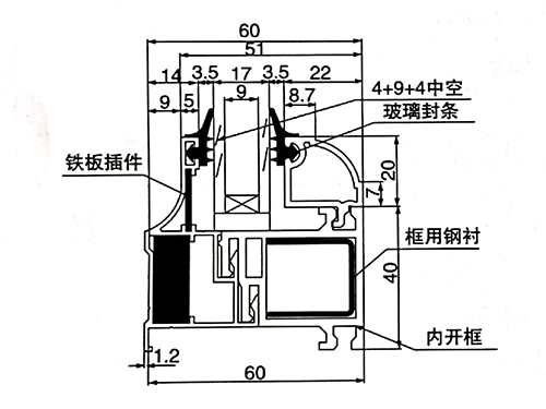 60系列鋁塑復合內(nèi)開窗